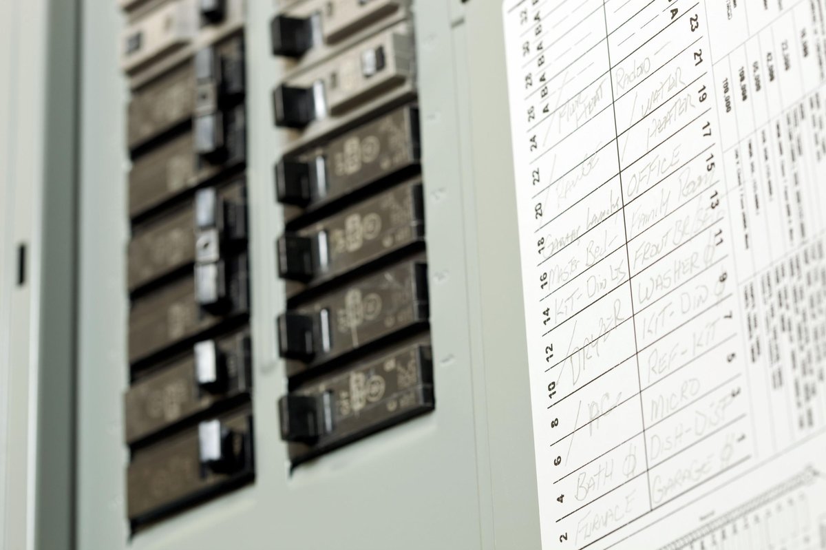 Neatly labeled electrical panel directory by Archvolt Electric